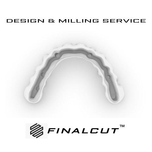 PMMA-Full Arch over Bar-Design & Milling Service - FinalCut™